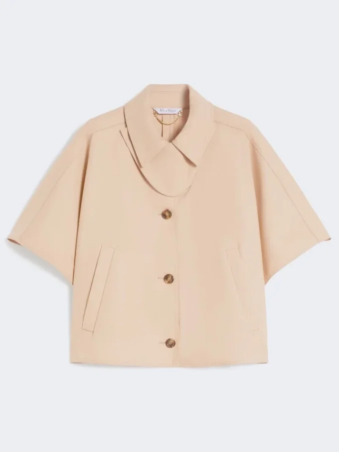 Water-repellent gabardine cape, albino Water-repellent gabardine cape, albino