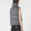 Water-repellent padded cashmere and canvas gilet, medium grey Water-repellent padded cashmere and canvas gilet, medium grey