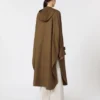 Water-repellent wool gabardine duster coat, brown Water-repellent wool gabardine duster coat, brown
