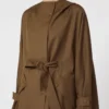 Water-repellent wool gabardine duster coat, brown Water-repellent wool gabardine duster coat, brown
