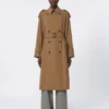 Water-repellent wool gabardine trench coat, brown Water-repellent wool gabardine trench coat, brown