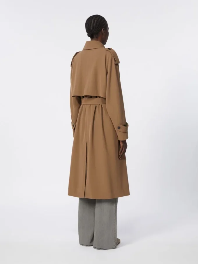 Water-repellent wool gabardine trench coat, brown Water-repellent wool gabardine trench coat, brown