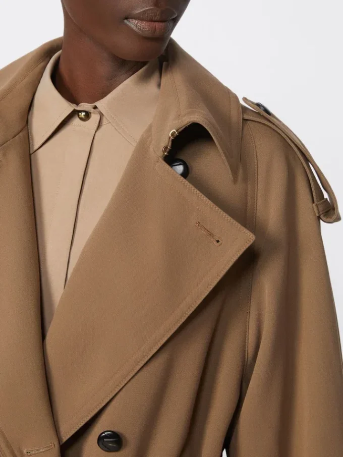 Water-repellent wool gabardine trench coat, brown Water-repellent wool gabardine trench coat, brown