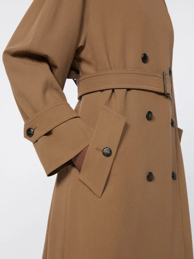 Water-repellent wool gabardine trench coat, brown Water-repellent wool gabardine trench coat, brown