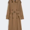 Water-repellent wool gabardine trench coat, brown Water-repellent wool gabardine trench coat, brown