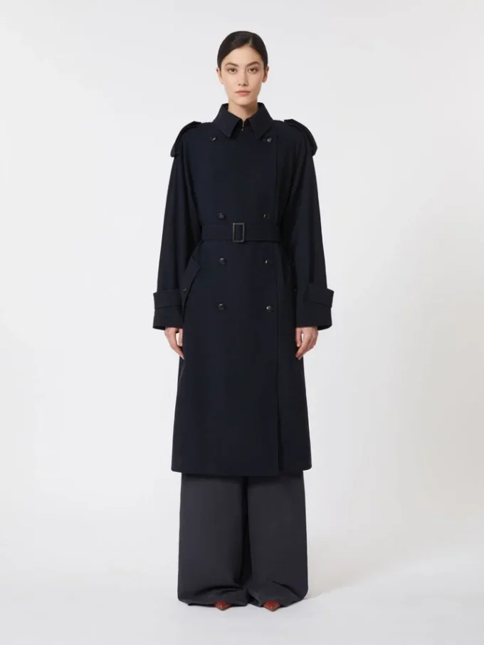 Water-repellent wool gabardine trench coat, ultramarine Water-repellent wool gabardine trench coat, ultramarine