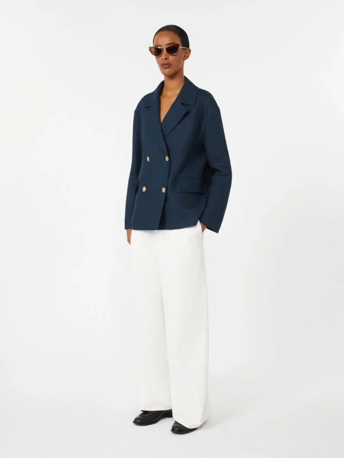 Wide-fit cotton and linen trousers, white Wide-fit cotton and linen trousers, white