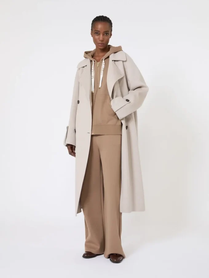 Wide-fit jersey trousers, camel