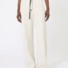 Wide-fit jersey trousers, ecru