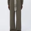 Wide-fit jersey trousers, kaki Wide-fit jersey trousers, kaki