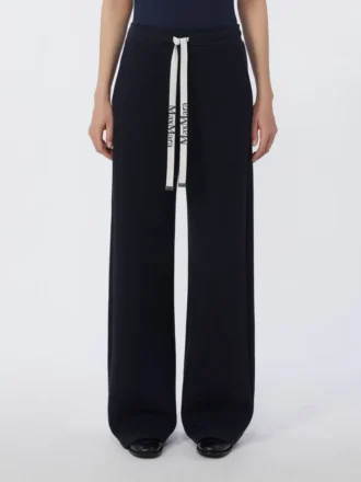 Wide-fit jersey trousers, ultramarine