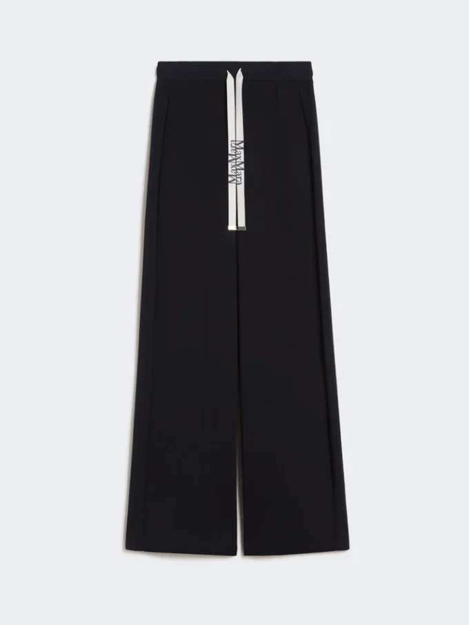 Wide-fit jersey trousers, ultramarine