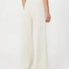 Wide-fit pinstripe piqua jersey trousers, white Wide-fit pinstripe piqua jersey trousers, white