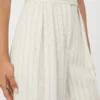 Wide-fit pinstripe piqua jersey trousers, white Wide-fit pinstripe piqua jersey trousers, white
