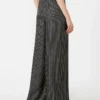 Wide-fit printed silk trousers, black white