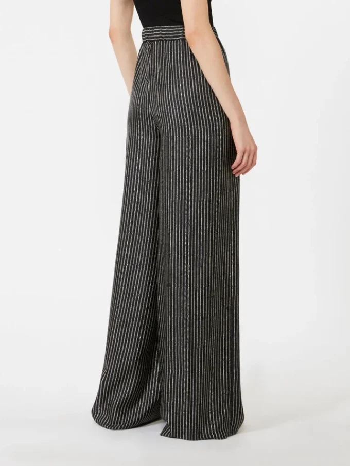 Wide-fit printed silk trousers, black white