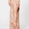 Wide-fit printed silk trousers, pink