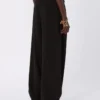 Wide-fit viscose satin trousers, black Wide-fit viscose satin trousers, black