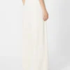 Wide-fit wool trousers, silk