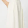 Wide-fit wool trousers, silk