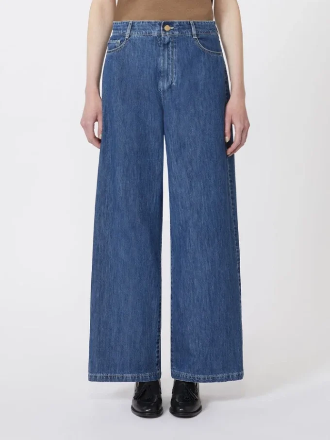 Wide-leg denim jeans, midnightblue