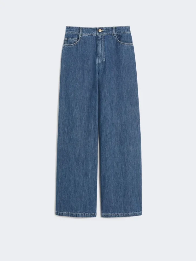 Wide-leg denim jeans, midnightblue