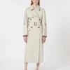 Wide water-repellent twill trench coat, natural Wide water-repellent twill trench coat, natural