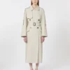 Wide water-repellent twill trench coat, natural Wide water-repellent twill trench coat, natural