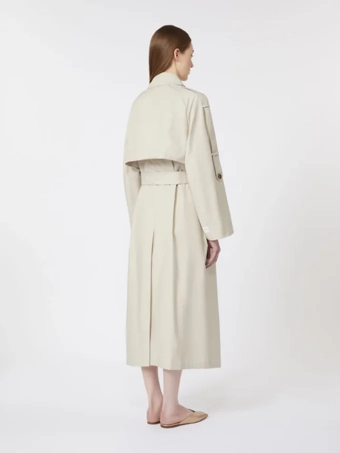 Wide water-repellent twill trench coat, natural Wide water-repellent twill trench coat, natural