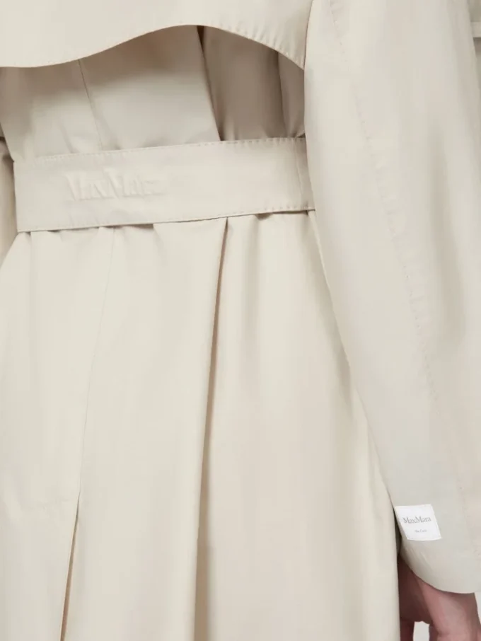 Wide water-repellent twill trench coat, natural Wide water-repellent twill trench coat, natural