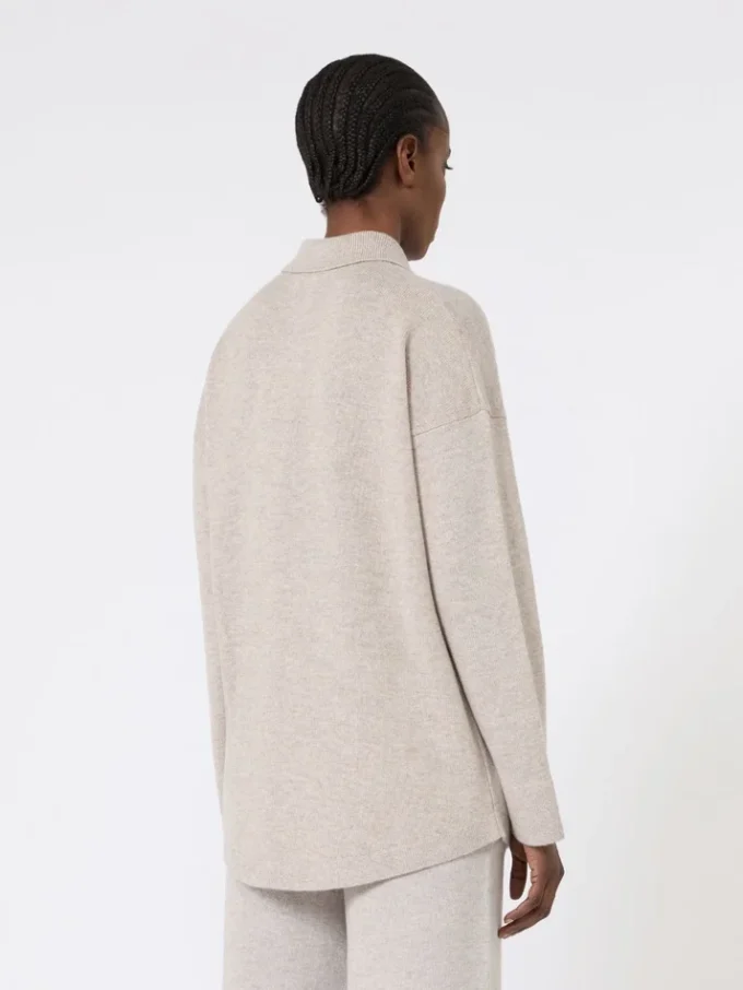 Wool and cashmere cardigan, beige Wool and cashmere cardigan, beige