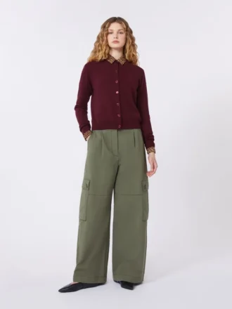 Wool and cashmere cardigan, bordeaux