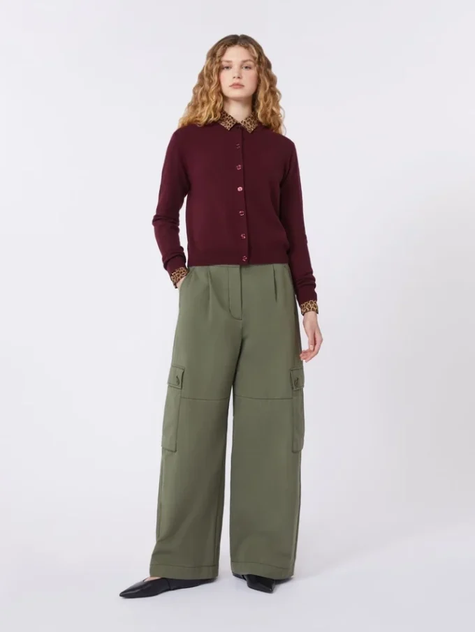 Wool and cashmere cardigan, bordeaux Wool and cashmere cardigan, bordeaux