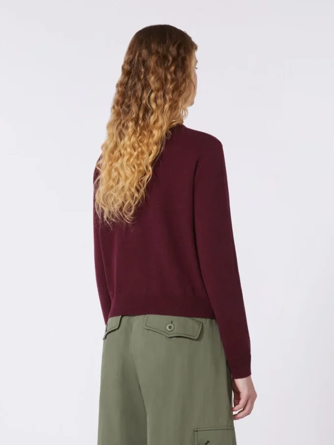 Wool and cashmere cardigan, bordeaux Wool and cashmere cardigan, bordeaux