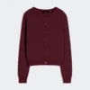 Wool and cashmere cardigan, bordeaux Wool and cashmere cardigan, bordeaux