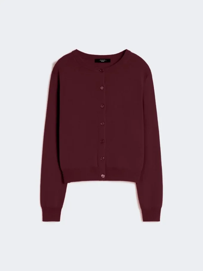 Wool and cashmere cardigan, bordeaux Wool and cashmere cardigan, bordeaux