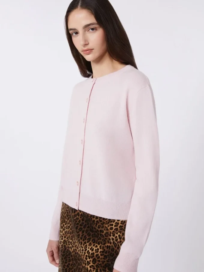 Wool and cashmere cardigan, pink Wool and cashmere cardigan, pink
