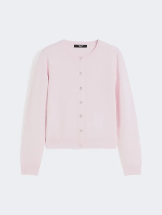 Wool and cashmere cardigan, pink Wool and cashmere cardigan, pink