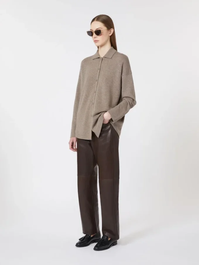 Wool and cashmere cardigan, turtledove Wool and cashmere cardigan, turtledove