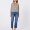 Wool and cashmere cardigan, turtledove Wool and cashmere cardigan, turtledove