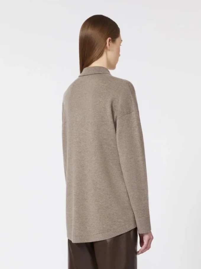 Wool and cashmere cardigan, turtledove Wool and cashmere cardigan, turtledove