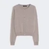 Wool and cashmere cardigan, turtledove Wool and cashmere cardigan, turtledove