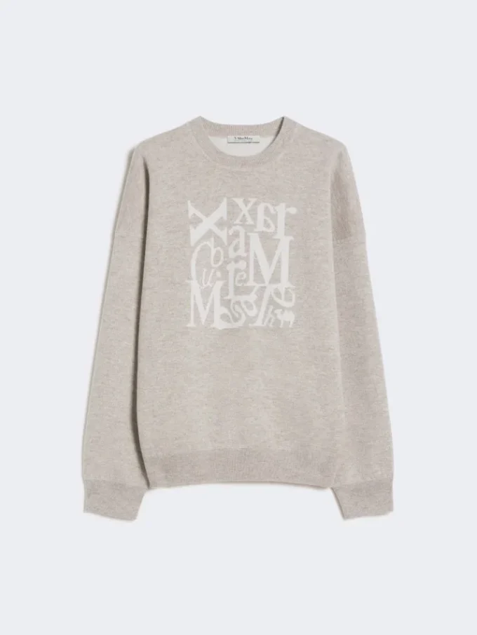 Wool and cashmere crew-neck sweater, beige Wool and cashmere crew-neck sweater, beige