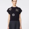 Wool and cashmere cropped sweater, ultramarine Wool and cashmere cropped sweater, ultramarine