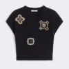 Wool and cashmere cropped sweater, ultramarine Wool and cashmere cropped sweater, ultramarine