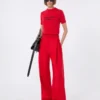 Wool and cashmere-knit t-shirt, red Wool and cashmere-knit t-shirt, red