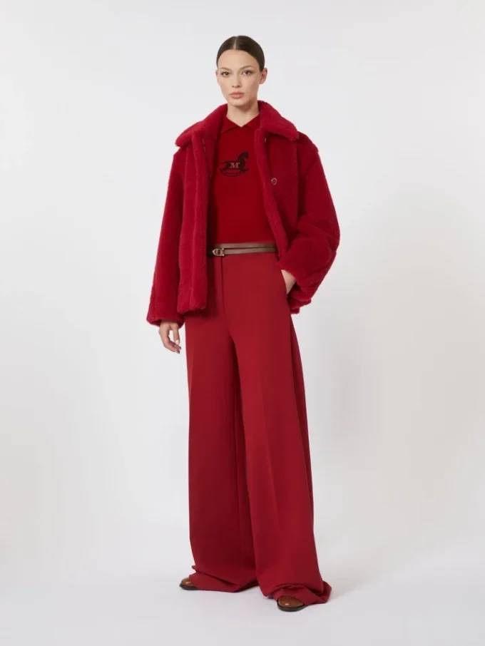Wool and cashmere slim sweater, dark red Wool and cashmere slim sweater, dark red