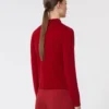 Wool and cashmere slim sweater, dark red Wool and cashmere slim sweater, dark red