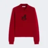 Wool and cashmere slim sweater, dark red Wool and cashmere slim sweater, dark red