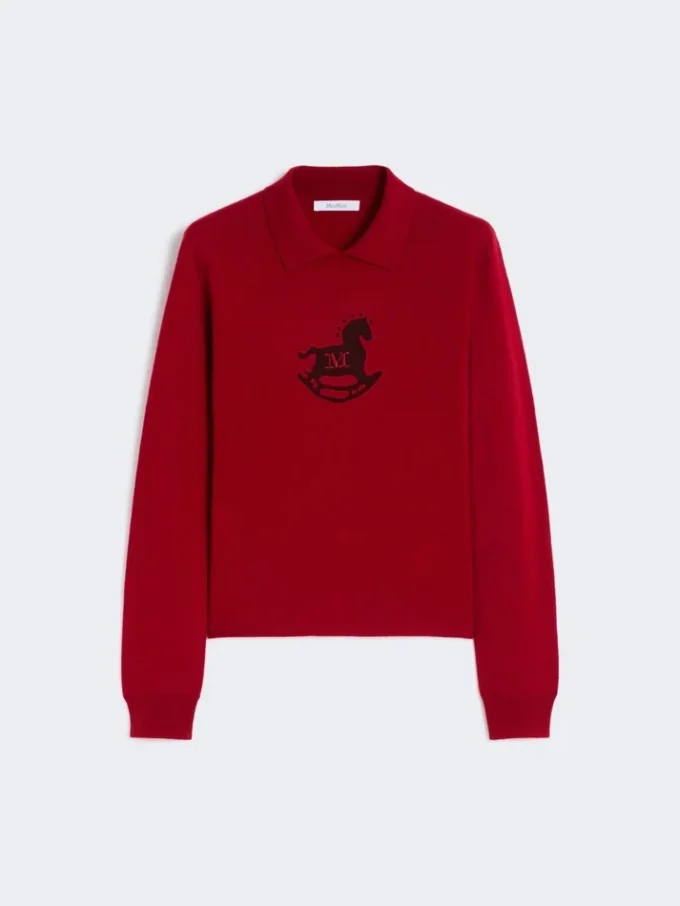 Wool and cashmere slim sweater, dark red Wool and cashmere slim sweater, dark red